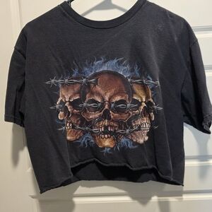 Womens Graphic Skull T-Shirt - Black